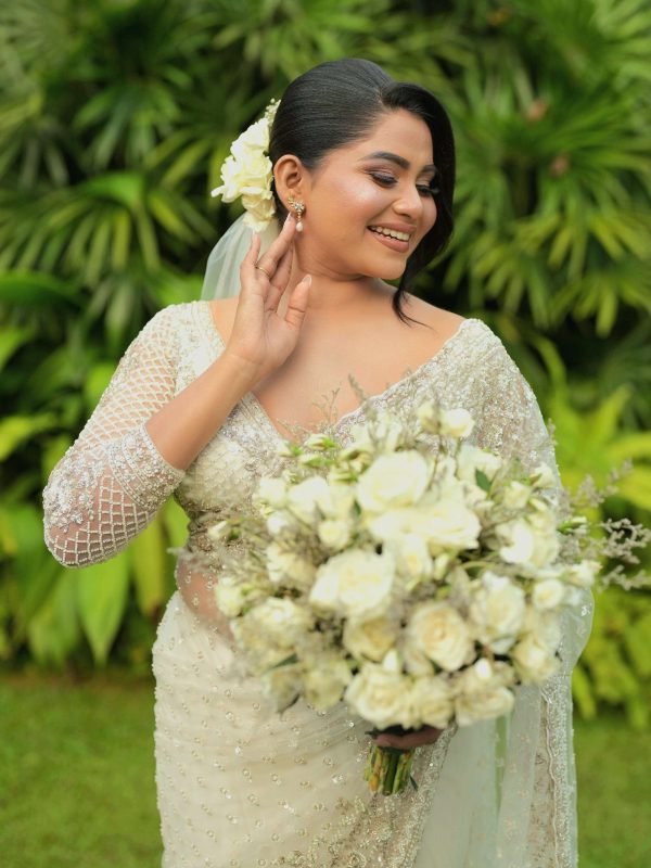 Pure White Heavy Work Saree - BRD207