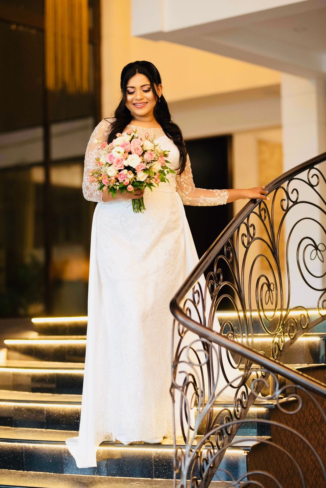 Pure White Engagement Bride Frock - BRD214 - Image 3