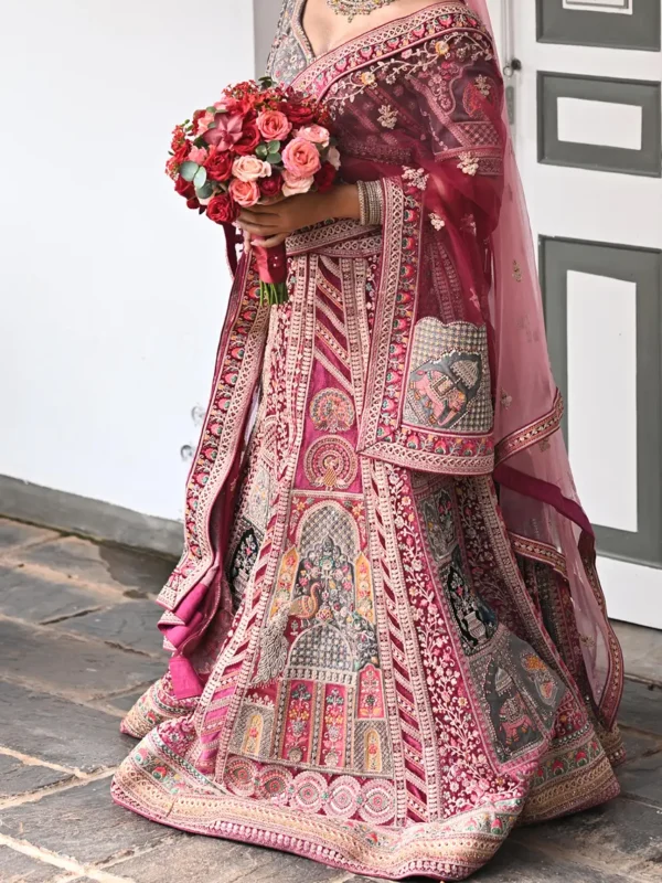 Grand Maroon Lehenga with Heavy Handwork - BRD1540