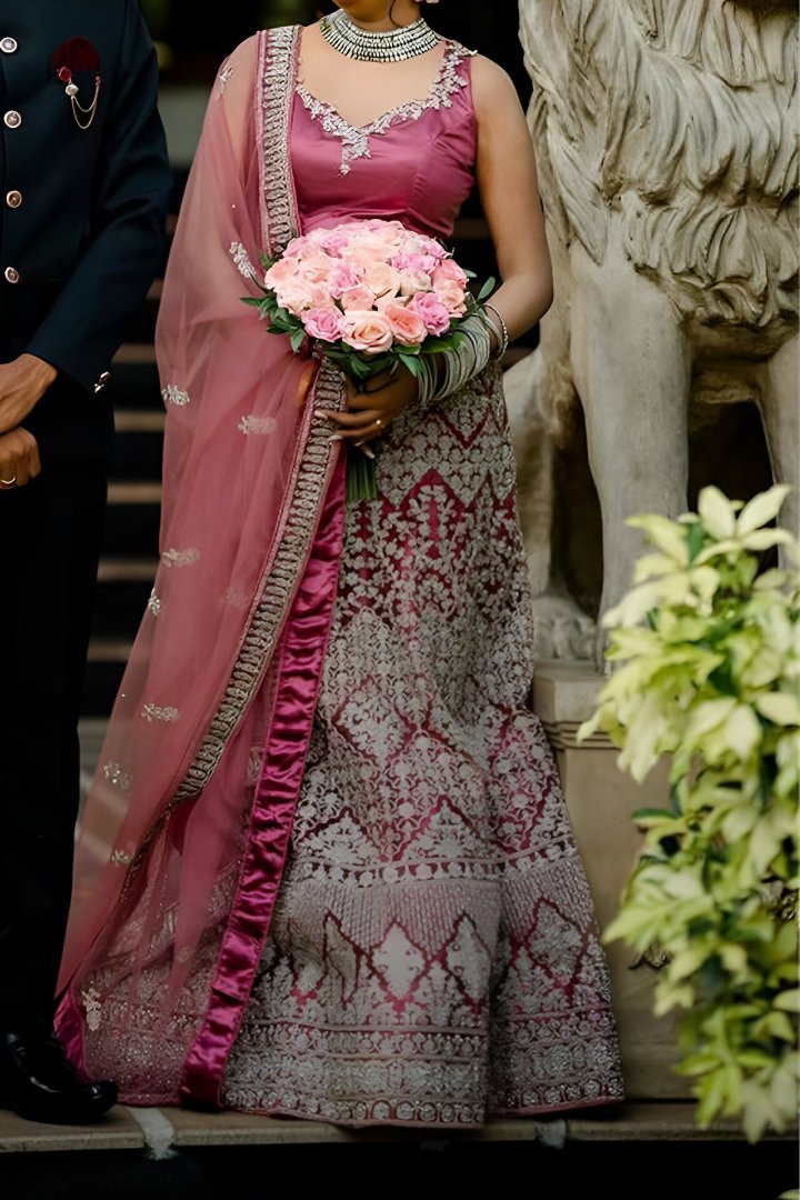 Soft Pink Bridal Lehenga - BRD1584 - Image 2