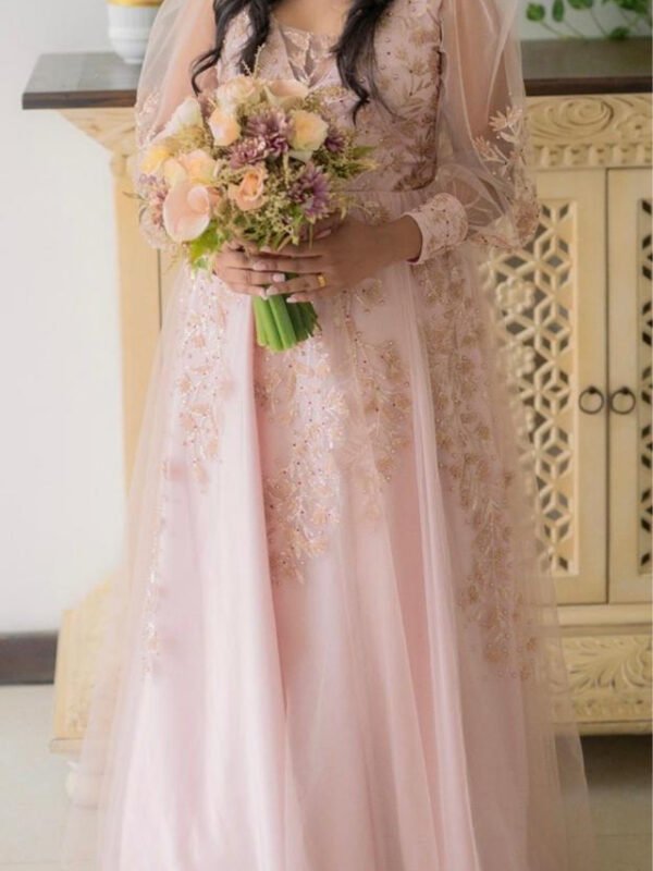 Soft Blush Pink Bridal Frock - BRD1600