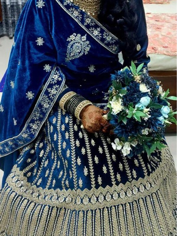 Royal blue bridal lehenga - BRD1656