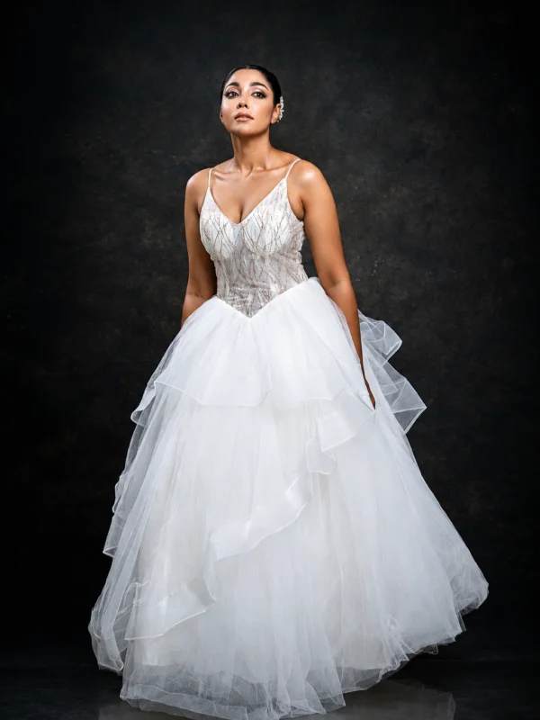 Bridal Frock Glitter Bodice Gown