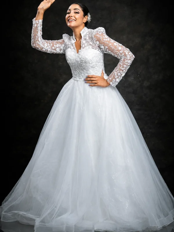 High Neck Bridal Gown