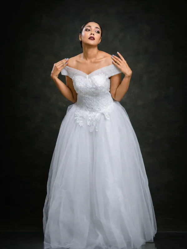 Long Sleeve Wedding Frock Sri Lanka