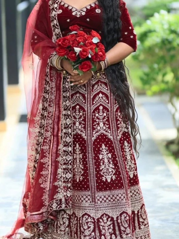maroon bridal lehenga sri lanka