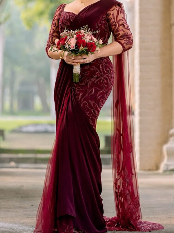 maroon homecoming saree sri lanka