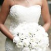 white strapless bridal frock