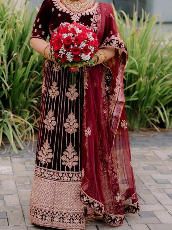 maroon lehenga
