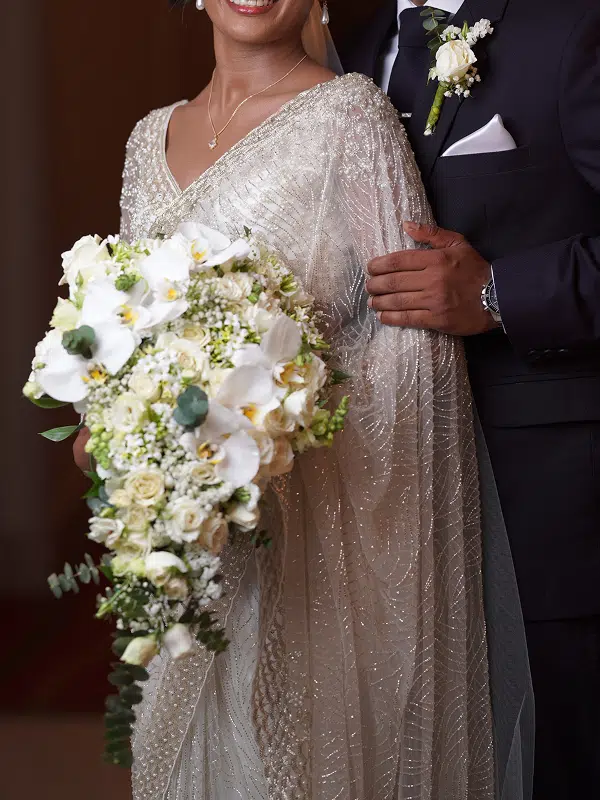 white bridal saree sri lanka