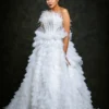 white ruffle bridal frock sri lanka