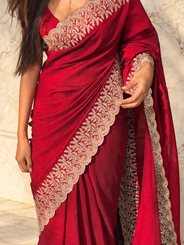deep red bridal saree sri lanka